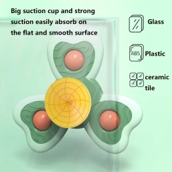 DUŻE SPINNERY Z PRZYSSAWKA 4szt GRZECHOTKA BIEDRONKA DO KARMIENIA KĄPIELI