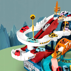 Kolejka Tor Wyścigowy Parking Dinozaur 4 Auta Elektryczna Z Winda Tunel XXL