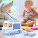 ZESTAW LEKARSKI AMBULANS AUTO KARETKA ZABAWKA DLA DZIECI Z LALKĄ I NOSZAMI
