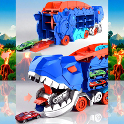 Gigantyczny Tyranozaur Zabawkowy Samochód Tor Autka Transporter Dinozaur XL