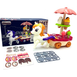 INTERAKTYWNA JEŻDŻĄCA LODZIARNIA Z RUCHOMYM KUCYKIEM DŹWIĘK LED ZABAWKA 3+