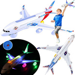 SAMOLOT PASAŻERSKI JEŹDZI GRA ŚWIECI DŹWIĘK zabawka DUŻY 45 A380 diody LED
