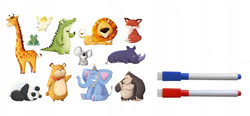 MAGNETYCZNA TABLICA DO MALOWANIA RYSOWANIA Z UKŁADANKA ZABAWKA ZWIERZĘTA