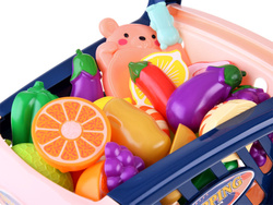 Wózek sklepowy + warzywa owoce do cięcia Zabawa w sklep 36 ele ZA4791