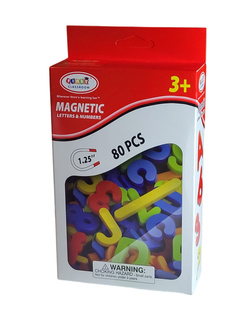 LITERKI CYFERKI MAGNETYCZNE NA TABLICĘ MAGNESY W PUDEŁKU DO NAUKI ZABAWY 80