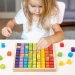 TABLICZKA MNOŻENIA DREWNIANA KLOCKI TABLICA DO NAUKI MATEMATYKA DLA DZIECI