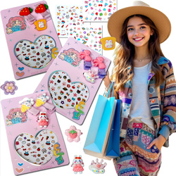 OZDOBNE SPINKI DO WŁOSÓW NAKLEJKI NA PAZNOKCIE PIERŚCIONEK DLA DZIEWCZYNKI