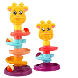 WIEŻA Z PIŁECZKAMI Tor dla piłeczek ZJEŻDŻALNIA kulek +KOSZ grzechotki