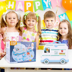 ZESTAW LEKARSKI AMBULANS AUTO KARETKA ZABAWKA DLA DZIECI Z LALKĄ I NOSZAMI