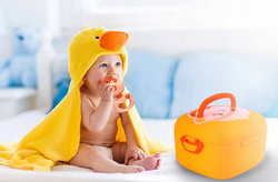 GRZECHOTKI GRYZAKI ZWIERZĄTKA ZESTAW 12 SZTUK WALIZKA DLA MALUCHA KUFEREK