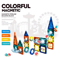 KLOCKI KONSTRUKCYJNE MAGNETYCZNE ZESTAW KLOCKÓW MAGNETYCZNYCH TOR DLA KULEK