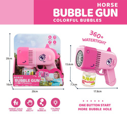ROZOWY Pistolet JEDNOROZEC do Robienia Baniek NA BAŃKI MYDLANE AUTOMAT PŁYN
