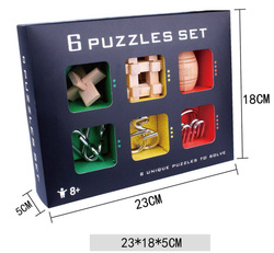 Zestaw łamigłówek 6 szt układanki klocki puzzle 3D logiczne dla dzieci