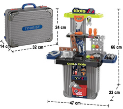 ZESTAW MAJSTERKOWICZA Z NARZĘDZIAMI PRZENOŚNY WARSZTAT ZABAWKA DLA DZIECKA