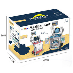 WÓZEK LEKARSKI Z RTG LEKARZ DOKTOR ZESTAW SZPITAL ZABAWKA NA KÓŁKACH 16 el.