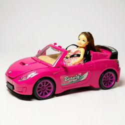 KABRIOLET AUTO DLA LALKI LALEK RÓŻOWY ZESTAW ZABAWKA LALKA DLA DZIEWCZYNKI