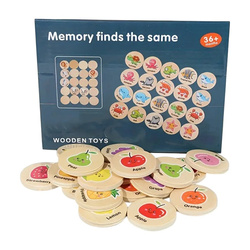 Drewniana Gra Memory Owoce Memorki Drewno Pamięciowa Znajdź Parę Dla Dzieci