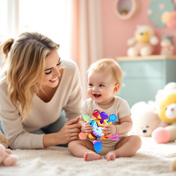 GRYZAK Zabawka Sensoryczna Montessori GRZECHOTKA Antystresowa Dla Dzieci