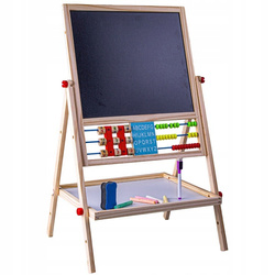 TABLICA DWUSTRONNA EDUKACYJNA MAGNETYCZNA I KREDOWA DLA DZIECI Z AKCESORIA