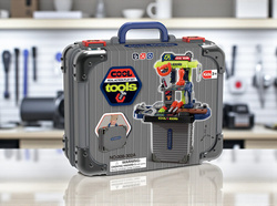 STÓŁ WARSZTAT DZIECIĘCY ZESTAW NARZĘDZIA WALIZKA ZABAWKI DLA DZIECI CHŁOPCA