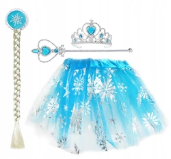 STRÓJ KSIĘŻNICZKI 4W1 WARKOCZ SPÓDNICZKA KORONA RÓŻDŻKA KOSTIUM