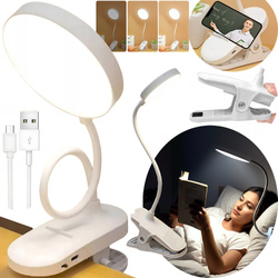 BEZPRZEWODOWA LAMPKA LED DO CZYTANIA NA KLIPS NOCNA BIURKO PRACY 3 TRYBY