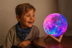 LAMPKA NOCNA KSIĘŻYC 3D KULA ŚWIECĄCA MOON LED GIPSOWE FIGURKI KOSMOS DIY
