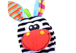 SKARPETKI GRZECHOTKI 3D OPASKI NA RĄCZKI ZABAWKA SENSORYCZNA DLA NIEMOWLAT