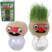 TRAWEK BUZIA FIGURKA GŁOWA DO PODLEWANIA Z ROŚLINĄ TRAWA OZDONA DO HODOWLA