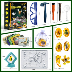 ZESTAW ARCHEOLOGICZNY WYKOPALISKA BURSZTYNÓW Z OWADAMI SKAMIENIAŁOŚCI