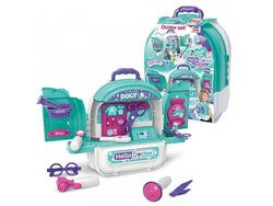 LEKARZ dla lalek MAŁY DOKTOR zestaw lekarski do zabawy plecak DOMEK z LALKA