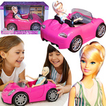 AUTO RÓŻOWY KABRIOLET SAMOCHÓD ZABAWKA DLA LALEK LALKI BEAUTY ZESTAW +LALKA