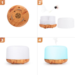 NAWILŻACZ POWIETRZA LAMPKA NOCNA ZAPACHOWY DYFUZOR AROMATERAPIA RGB + PILOT