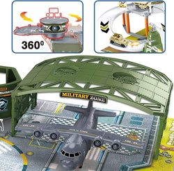 Lotnisko BAZA WOJSKOWA Zestaw Samolot Armia Czołg Żołnierzyki Mata AUTA TOR