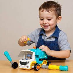 DUŻE AUTKO ŚMIECIARKA POJAZD AUTO ZESTAW DO SKRĘCANIA NAUKI MAJSTERKOWANIA