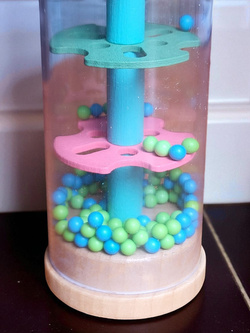 GRZECHOTKA DESZCZOWNICA TUBA Z KULKAMI MARAKAS DREWNIANA ZABAWKA MUZYCZNA