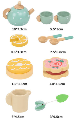 Zestaw do herbatki zabawy w herbatkę drewniany serwis zabawka dla dzieci
