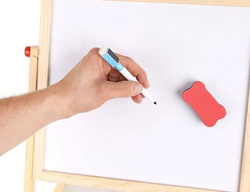 TABLICA DWUSTRONNA EDUKACYJNA MAGNETYCZNA I KREDOWA DLA DZIECI Z AKCESORIA