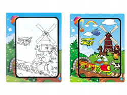 MATA KSIĄŻKA DO RYSOWANIA I MALOWANIA WODĄ POJAZDY AUTO POCIĄG SAMOLOT