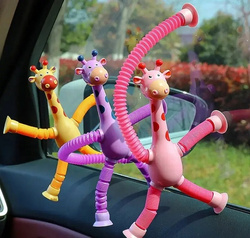 SENSORYCZNA ŻYRAFA LED ROZCIĄGAJĄCE RURKI SENSORYCZNE PRZYSSAWKI DO ZABAWY