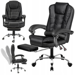 FOTEL BIUROWY OBROTOWY MASAŻ PODNÓŻEK REGULACJA LEŻANKA DO PRACY DOMU BIURA