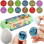 Jajka DINOZAURY UKŁADANKA MONTESSORI Dopasuj KSZTAŁTY SORTER JAJKO PUZZLE