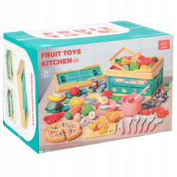 KUCHNIA ZESTAW PIKNIKOWY Z PRODUKTAMI DO GOTOWANIA ZESTAW KOSZYK DLA DZIECI