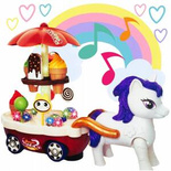 INTERAKTYWNA JEŻDŻĄCA LODZIARNIA Z RUCHOMYM KUCYKIEM DŹWIĘK LED ZABAWKA 3+