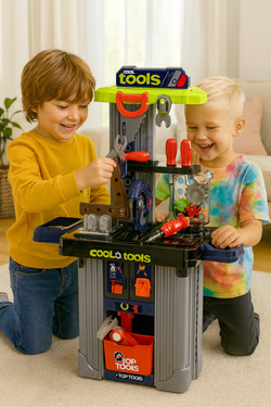 ZESTAW MAJSTERKOWICZA Z NARZĘDZIAMI PRZENOŚNY WARSZTAT ZABAWKA DLA DZIECKA