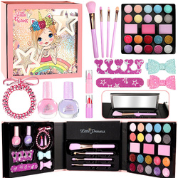 KOSMETYKI DO MAKIJAŻU MALOWIDŁA DLA DZIECI W ROZKŁADANYM PUDEŁKU LAKIERY