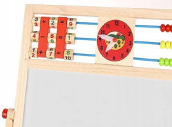 TABLICA DWUSTRONNA EDUKACYJNA MAGNETYCZNA I KREDOWA DLA DZIECI Z AKCESORIA