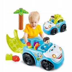 ZESTAW auto AUTKO z klockami DUŻE klocki 40x elem.