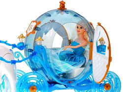 LALKA z KAROCA Kareta CHODZACY KON KARETA DYNIA XXL KONIEM dla LALKI DZIECI