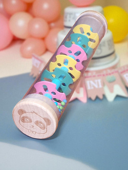 GRZECHOTKA DESZCZOWNICA TUBA Z KULKAMI MARAKAS DREWNIANA ZABAWKA MUZYCZNA